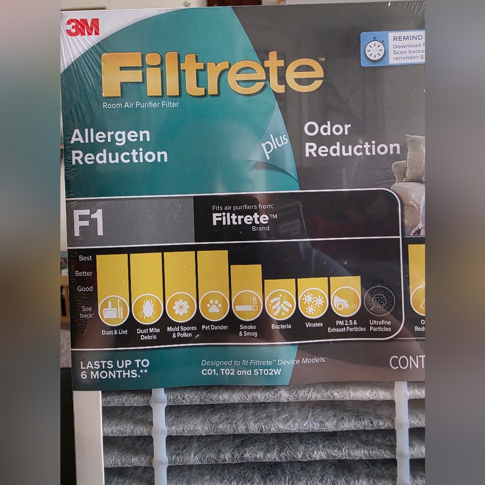 3M Filtrete‎ Allergen Reduction Odor Defense Hepa Air Purifier Filter New 4pk - Picture 3 of 6